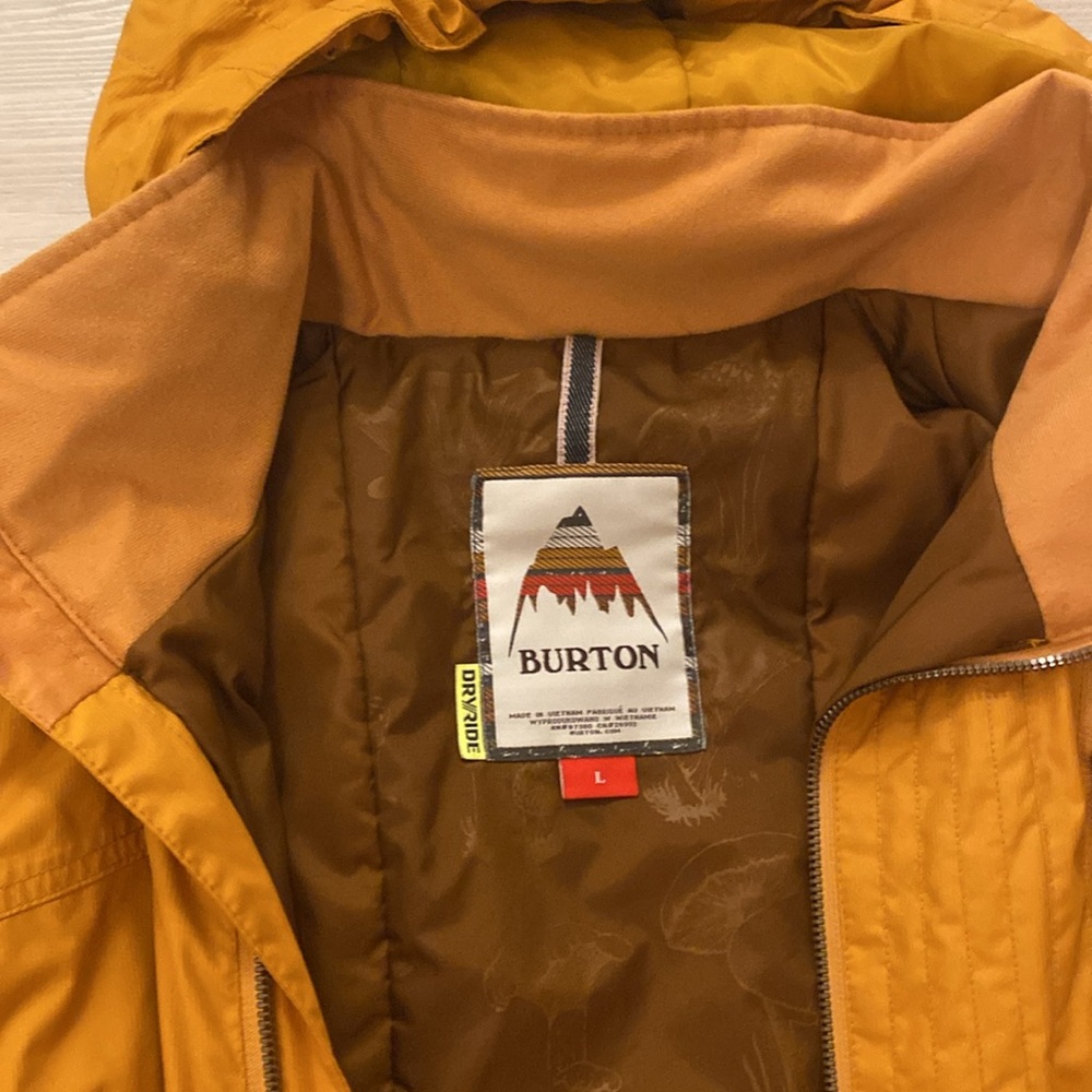 Burton Dry Ride Mustard Yellow Hooded Jacket - Picture 2 of 8